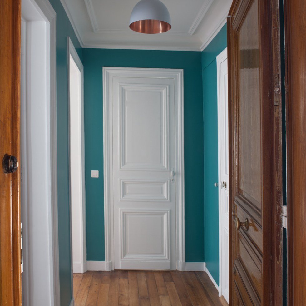 Haussmann + Bleu Canton = Entrée chic